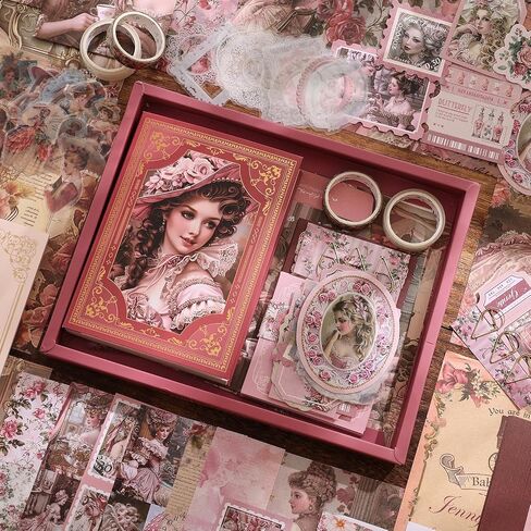 emmoolife Scrapbooking Supplies Kit ، Daily Life World Travel Scrapbook Kit for Bullet Junk Journal ، Stationery ، A6 Grid Noteboor ، DIY Journaling Supplies ، Birthday Craft Gift Teen Girl Women in Kuwait
