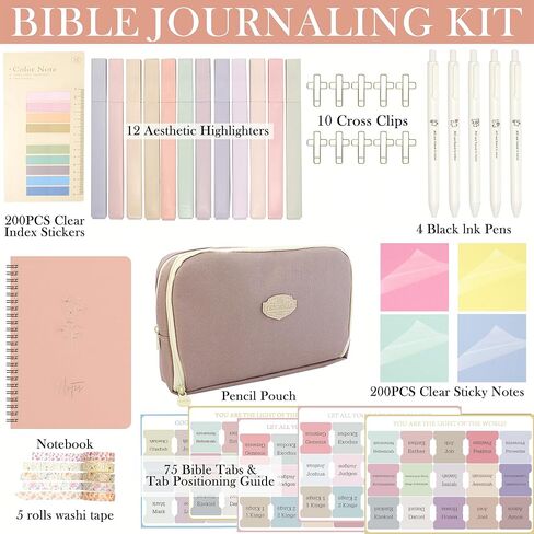 Bible Study Supplies Bible Journaling Kit for Women with Bible Highlighters and Pens No Bleed,Christian Gifts for Women, Bible Study Tools for Women Bible Accessories (Aesthetic Green) in Saudi Arabia