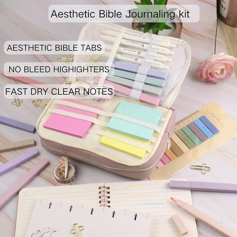 Bible Study Supplies Bible Journaling Kit for Women with Bible Highlighters and Pens No Bleed,Christian Gifts for Women, Bible Study Tools for Women Bible Accessories (Aesthetic Green) in Saudi Arabia