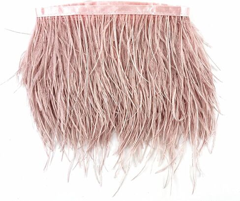 Heyiwell 2Yards Dark Purple Ostrich Feather Fringe Trim for Sewing Clothes,Latin Dress,Wedding,DIY Dress Crafts Decoration 4~6" Inch in Saudi Arabia