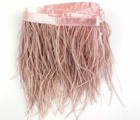 Heyiwell 2Yards Dark Purple Ostrich Feather Fringe Trim for Sewing Clothes,Latin Dress,Wedding,DIY Dress Crafts Decoration 4~6" Inch in Saudi Arabia