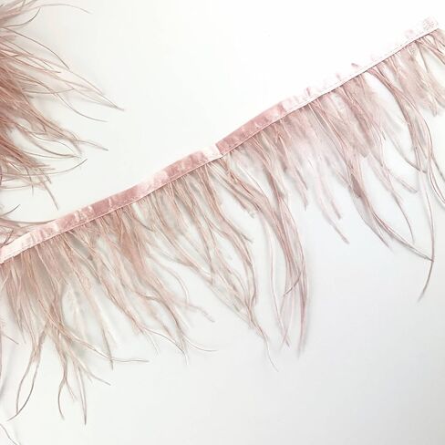 Heyiwell 2Yards Dark Purple Ostrich Feather Fringe Trim for Sewing Clothes,Latin Dress,Wedding,DIY Dress Crafts Decoration 4~6" Inch in Saudi Arabia