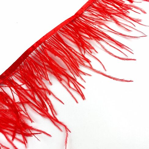 Heyiwell 2Yards Dark Purple Ostrich Feather Fringe Trim for Sewing Clothes,Latin Dress,Wedding,DIY Dress Crafts Decoration 4~6" Inch in Saudi Arabia