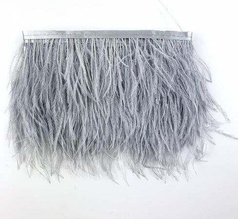 Heyiwell 2Yards Dark Purple Ostrich Feather Fringe Trim for Sewing Clothes,Latin Dress,Wedding,DIY Dress Crafts Decoration 4~6" Inch in Saudi Arabia