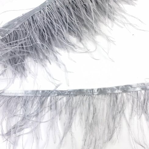 Heyiwell 2Yards Dark Purple Ostrich Feather Fringe Trim for Sewing Clothes,Latin Dress,Wedding,DIY Dress Crafts Decoration 4~6" Inch in Saudi Arabia
