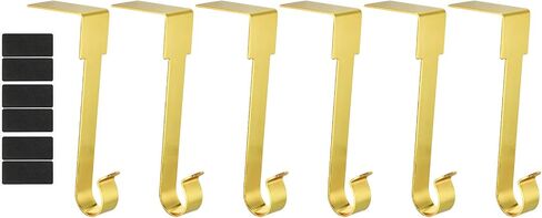 PATIKIL Christmas Stocking Holders, 6pcs Stocking Holder Stand Metal Hooks Reusable Right Angle for Fireplace Indoor Decorations Garland, Gold in Saudi Arabia
