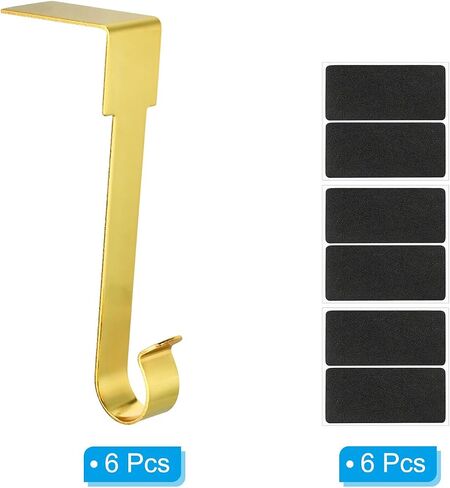 PATIKIL Christmas Stocking Holders, 6pcs Stocking Holder Stand Metal Hooks Reusable Right Angle for Fireplace Indoor Decorations Garland, Gold in Saudi Arabia