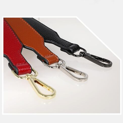 Purse-Strap Replacement Faux Leather Handbag-Strap Short Handles Shoulder Bag Strap Replacement with Metal Clasp Black(Gunblack Clasp) in Saudi Arabia