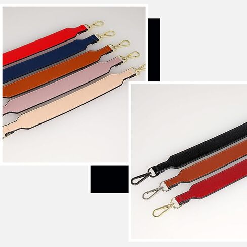 Purse-Strap Replacement Faux Leather Handbag-Strap Short Handles Shoulder Bag Strap Replacement with Metal Clasp Black(Gunblack Clasp) in Saudi Arabia