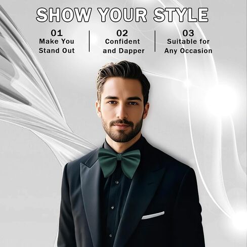 Mens Bow Tie Pre Tied Oversized Bow Ties for Men Satin Bowties for Tuxedo Wedding Party Banquet in Kuwait