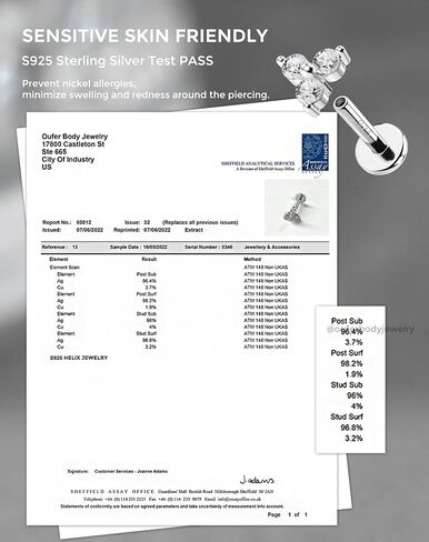 OUFER 925 Sterling Silver Cartilage Helix Earring Studs, 16G Silver Flat Back Earrings, Clear CZ Lip Labret Rings, Monroe Medusa Piercing jewelry for Women and Men-8mm in Saudi Arabia
