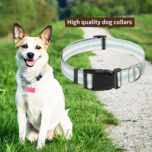 Dog Collar, Adjustable Funny Pet Collar with Quick Release Durable Buckle, Cute Collars for Medium Large Dogs, Cute Striped Spots in Kuwait