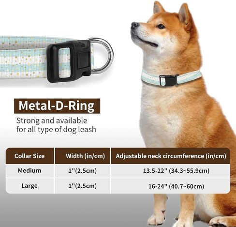 Dog Collar, Adjustable Funny Pet Collar with Quick Release Durable Buckle, Cute Collars for Medium Large Dogs, Cute Striped Spots in Kuwait