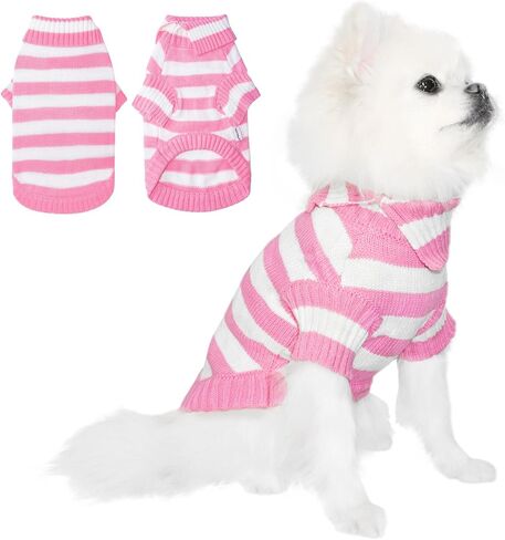 TONY HOBY Dog Sweater, Knitted Dog Sweater Shirts, Winter Dog Shirts Clothes for Small Medium Dog (Blue, M) in Saudi Arabia