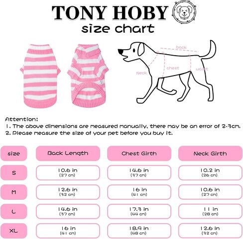 TONY HOBY Dog Sweater, Knitted Dog Sweater Shirts, Winter Dog Shirts Clothes for Small Medium Dog (Blue, M) in Saudi Arabia