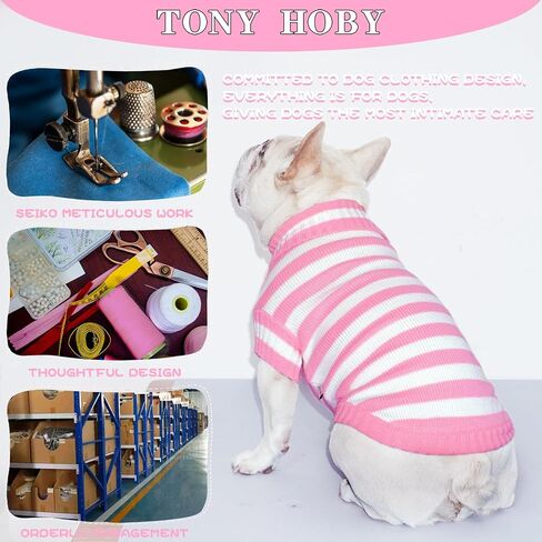 TONY HOBY Dog Sweater, Knitted Dog Sweater Shirts, Winter Dog Shirts Clothes for Small Medium Dog (Blue, M) in Saudi Arabia
