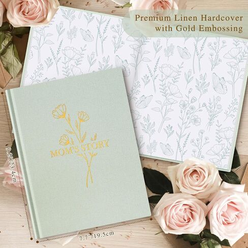 Lanpn Mom Life Story Book Journal with 270+ Prompts, Linen Hardcover Mother Story Guided Journal, Mom Memory Keepsake Book to Fill Out, Mother's Day Birthday Christmas Gift for Mom, Purple in Kuwait