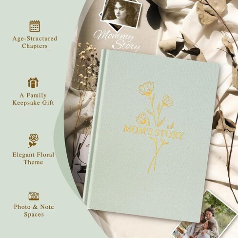 Lanpn Mom Life Story Book Journal with 270+ Prompts, Linen Hardcover Mother Story Guided Journal, Mom Memory Keepsake Book to Fill Out, Mother's Day Birthday Christmas Gift for Mom, Purple in Kuwait