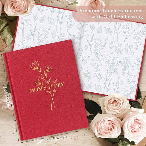 Lanpn Mom Life Story Book Journal with 270+ Prompts, Linen Hardcover Mother Story Guided Journal, Mom Memory Keepsake Book to Fill Out, Mother's Day Birthday Christmas Gift for Mom, Purple in Kuwait