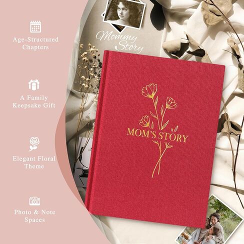 Lanpn Mom Life Story Book Journal with 270+ Prompts, Linen Hardcover Mother Story Guided Journal, Mom Memory Keepsake Book to Fill Out, Mother's Day Birthday Christmas Gift for Mom, Purple in Kuwait