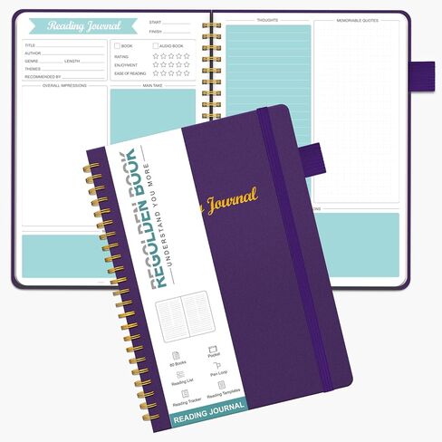 Reading Journals for Book Lovers, Book Journal Reading Log for Readers to Review and Track Your Reading, Book Club Journal and Planner, 80 Books (8.5x5.5"), Teal in Kuwait