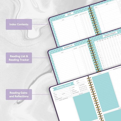 Reading Journals for Book Lovers, Book Journal Reading Log for Readers to Review and Track Your Reading, Book Club Journal and Planner, 80 Books (8.5x5.5"), Teal in Kuwait