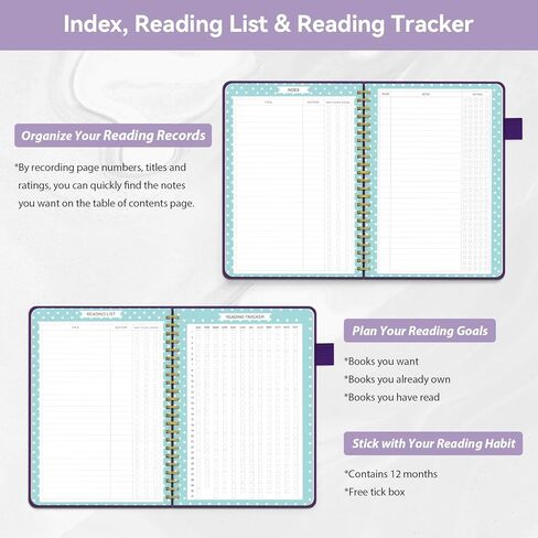 Reading Journals for Book Lovers, Book Journal Reading Log for Readers to Review and Track Your Reading, Book Club Journal and Planner, 80 Books (8.5x5.5"), Teal in Kuwait