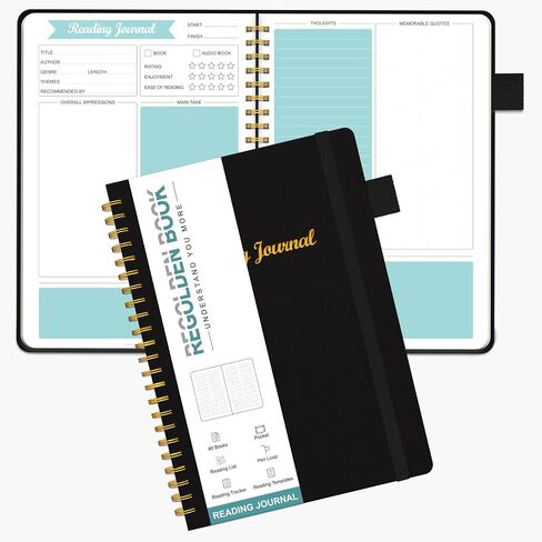 Reading Journals for Book Lovers, Book Journal Reading Log for Readers to Review and Track Your Reading, Book Club Journal and Planner, 80 Books (8.5x5.5"), Teal in Saudi Arabia