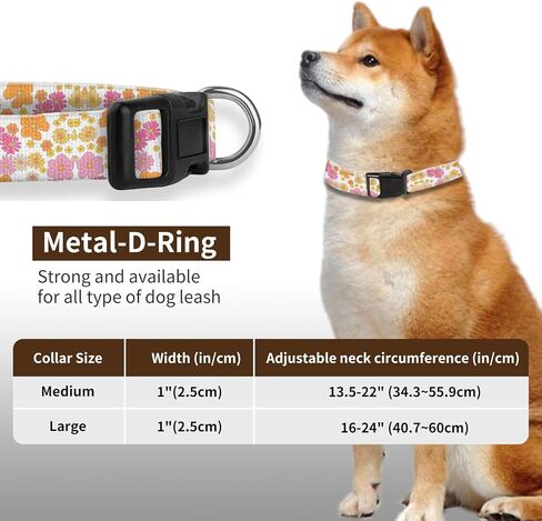 Dog Collar, Adjustable Funny Pet Collar with Quick Release Durable Buckle, Cute Collars for Medium Large Dogs, Cute Striped Spots in Kuwait
