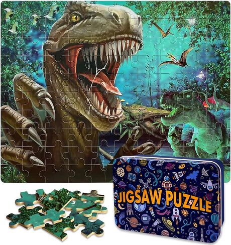 Jigsaw Puzzles 60 Pieces Puzzles for Kids Ages 4-8 Learning Educational Toy Puzzles for Children Girls and Boys Packed in Tin Box (AW-O97S-6ZUV) in Saudi Arabia