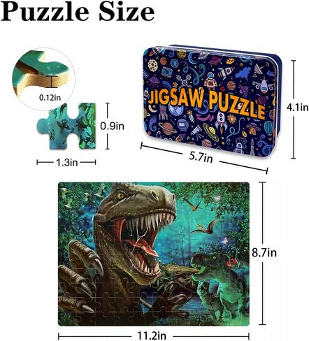 Jigsaw Puzzles 60 Pieces Puzzles for Kids Ages 4-8 Learning Educational Toy Puzzles for Children Girls and Boys Packed in Tin Box (AW-O97S-6ZUV) in Saudi Arabia