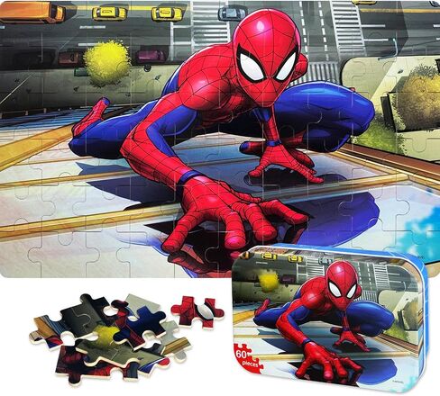 Jigsaw Puzzles 60 Pieces Puzzles for Kids Ages 4-8 Learning Educational Toy Puzzles for Children Girls and Boys Packed in Tin Box (AW-O97S-6ZUV) in Saudi Arabia