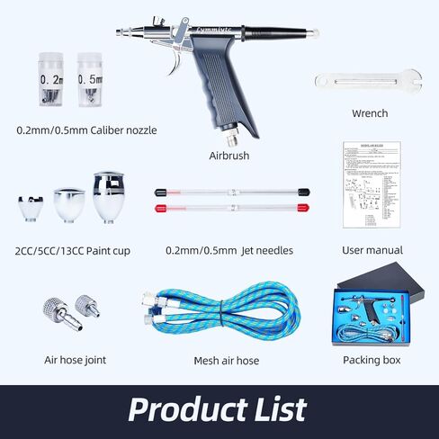 LYMMIYTC Airbrush Utility Parts Kit with 3 PCS 0.3mm Airbrush Spray Gun Needle/Nozzle/Spanner Replacement Parts in Saudi Arabia