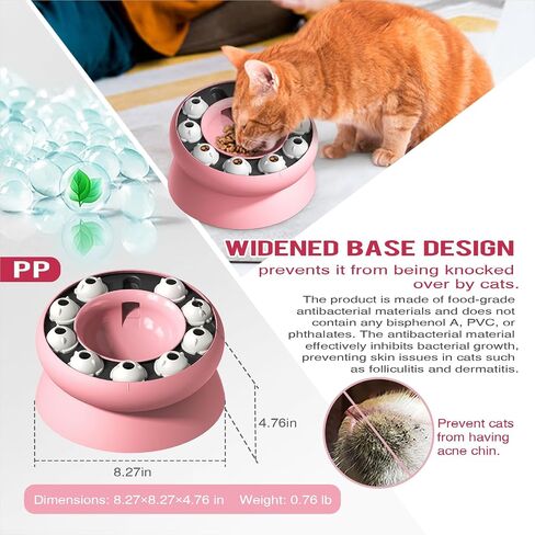 Interactive Cat Slow Feeder Bowl – Puzzle Bowl for Indoor Cats & Dogs, Kitten Puzzles Toys Treat Dispensing Food Dispenser (Pink) in Saudi Arabia