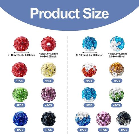 Cheriswelry 40Pcs 20mm Crystal Rhinestone Beads Black White Bubblegum Bead Round Ball Disco Beads for DIY Jewelry Making Bracelets Necklace Earring Supplies in Kuwait