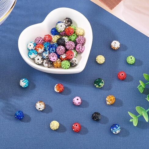 Cheriswelry 40Pcs 20mm Crystal Rhinestone Beads Black White Bubblegum Bead Round Ball Disco Beads for DIY Jewelry Making Bracelets Necklace Earring Supplies in Kuwait