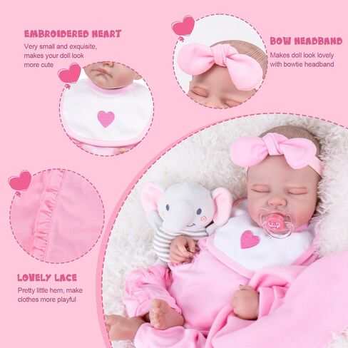 AORI 9 PCS Reborn Baby Dolls الزي مجموعة مع إكسسوارات bassinet لدمية الطفل 17-22 بوصة ، وسرير الناقل الأزرق وملابس دمية الطفل تناسب دمى الأطفال حديثي الولادة in Kuwait