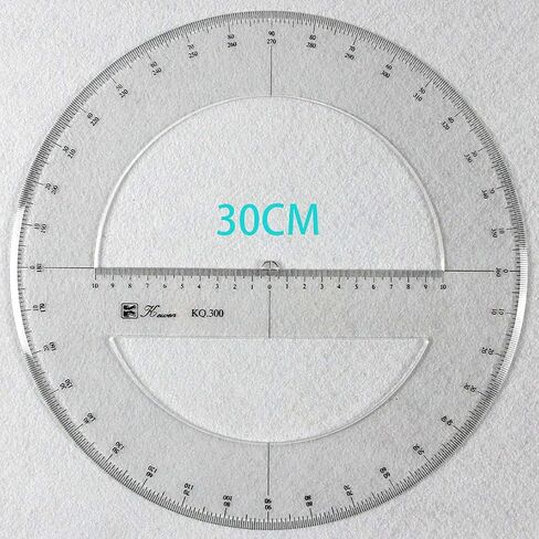 360 Degree Protractor Round Ruler Gauge Angular Drafting Tools Circle Protractor for School Education Office Classroom 11.8 Inch in Kuwait