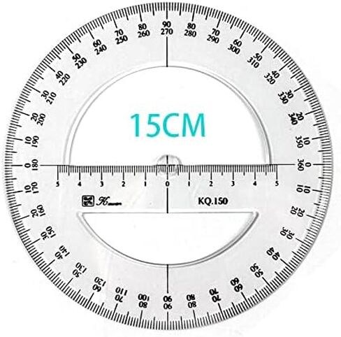 360 Degree Protractor Round Ruler Gauge Angular Drafting Tools Circle Protractor for School Education Office Classroom 11.8 Inch in Kuwait