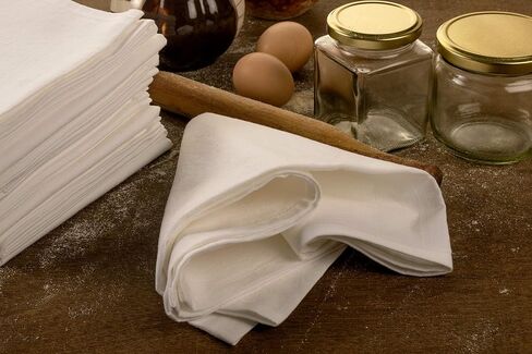 Flour Sack Dish Towels, (27 x 27 Inches), 100% Cotton Kitchen Towels, Highly Absorbent Tea Towels, Multipurpose Flour Sack Towels for Embroidery- Set of 12 - White in Kuwait
