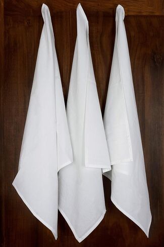 Flour Sack Dish Towels, (27 x 27 Inches), 100% Cotton Kitchen Towels, Highly Absorbent Tea Towels, Multipurpose Flour Sack Towels for Embroidery- Set of 12 - White in Kuwait