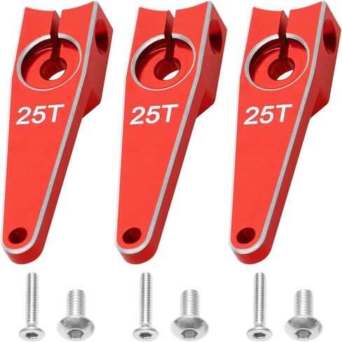 3Pack Vgoohobby 25T Servo Arm Horn Aluminum 25 Teeth Steering Arms Compatible with Futaba Hitec Savox Power HD Servo Motors Fit RC Crawler Car Airplane Plane Boat (1.5inch,Black) in Saudi Arabia