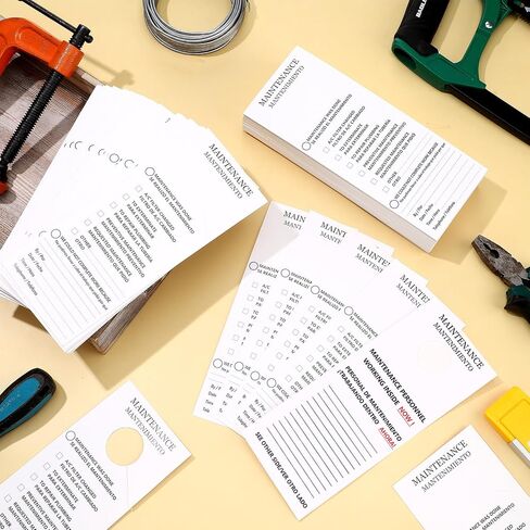 100 Pcs Maintenance Door Hanger Tags Bilingual Preventative Rentals Apartments for Door English and Spanish Bilingual Maintenance Tags for Property Management Rentals Apartments in Saudi Arabia