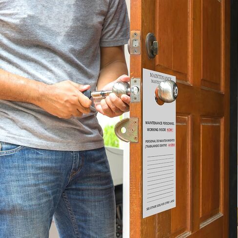 100 Pcs Maintenance Door Hanger Tags Bilingual Preventative Rentals Apartments for Door English and Spanish Bilingual Maintenance Tags for Property Management Rentals Apartments in Saudi Arabia