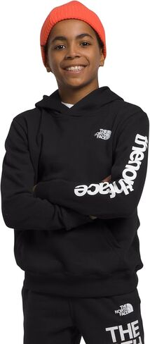 THE NORTH FACE Boys' Camp Fleece Pullover Hoodie, TNF Light Grey Heather/Radiant Poppy, Medium in Saudi Arabia