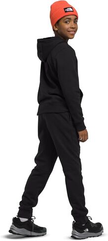 THE NORTH FACE Boys' Camp Fleece Pullover Hoodie, TNF Light Grey Heather/Radiant Poppy, Medium in Saudi Arabia