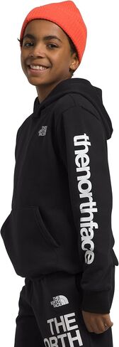 THE NORTH FACE Boys' Camp Fleece Pullover Hoodie, TNF Light Grey Heather/Radiant Poppy, Medium in Saudi Arabia