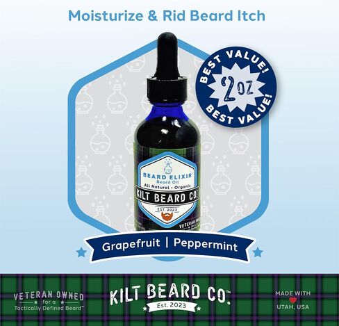 Kilt Beard Co.™ Beard Elixir™ Beard Oil, All Natural, Organic, Purposefully Made to Ditch The Beard Itch (2 oz) in Saudi Arabia