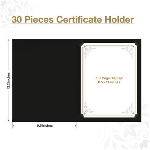 BELLE KR® Blue Chiefate Holders 8.5 × 11 ، 50 PCS - يمكن استخدام غطاء الدبلوم كأغطية شهادات الجائزة مع حدود رقائق الذهب للشهادات بحجم 8.5 "× 11" ، و Cardstock والمستندات in Saudi Arabia