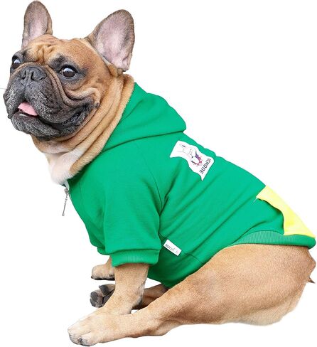 iChoue I am a French Bulldog Clothes Hoodies for Dogs Puppy Frenchie Pug English Boston Terrier Bully Pitbull Sweatshirt Sweater Clothing Cold Weather Winter Coats - Green/Medium in Saudi Arabia